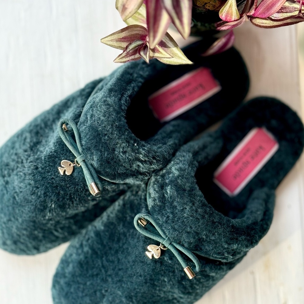 ♠️ Kate Spade (sz 9) Peacock Sapphire Slippers - Teal Slides